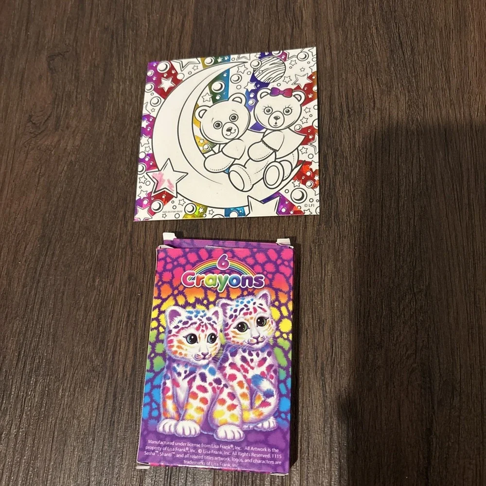 Lisa Frank Puppies Unicorns Trifold Flip Out Organizer‎ Crayons Stickers Puzzles